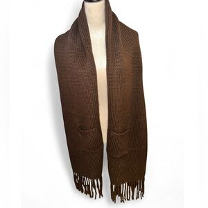 Vintage Loft Brown Scarf with pockets